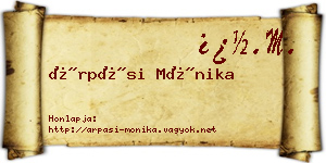Árpási Mónika névjegykártya